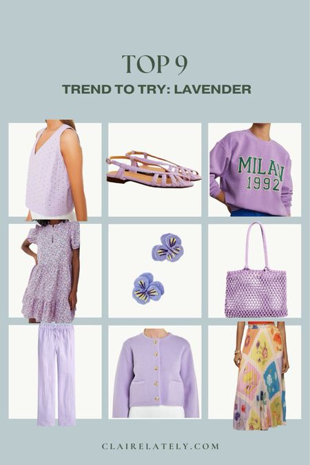 Lavender (and lilac) are trending for Spring outfits! Here are few everyday casual favorites - Anthropologie skirt and sweatshirt, Nordstrom sweater, J.Crew linen pants, Clare V bag, Tuckernuck earrings, dress, and sleeveless top. Sezane sandals

And for the best colors to wear it with, see CLAIRELATELY.com today 👉🏼

#LTKstyletip #LTKSeasonal #LTKfindsunder100