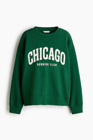 H & M - Sweatshirt with Motif - Green | H&M (US + CA)