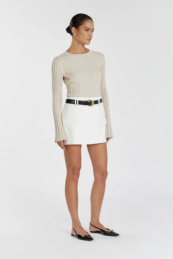 ADA STONE LONG SLEEVE KNIT TOP | DISSH