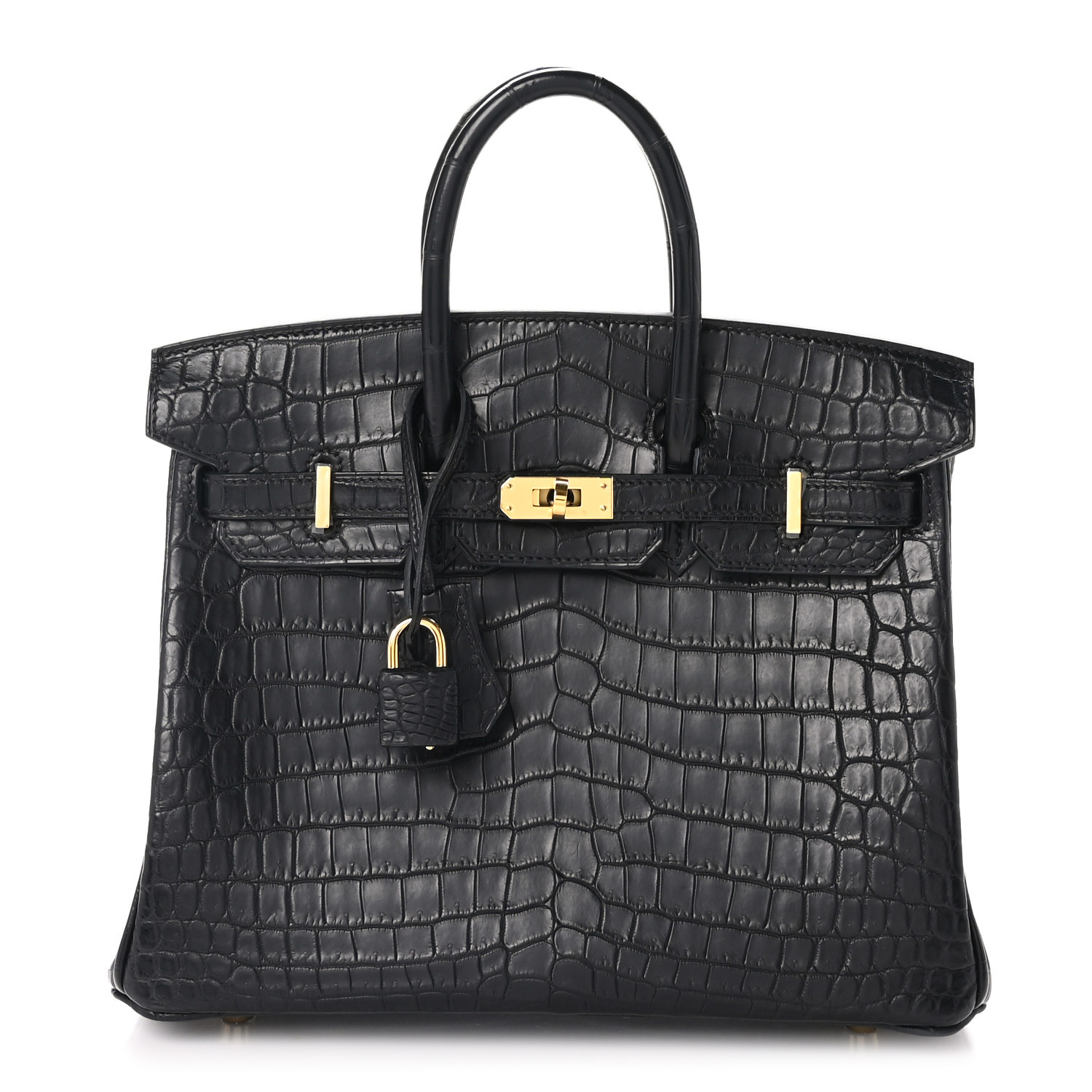Matte Niloticus Crocodile Birkin 25 Black | FASHIONPHILE (US)