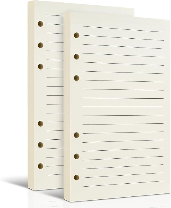 2 Packs A6 Refillable Line Paper for 6-Ring Binders, Planner, Traveller Journal, Notebook, Dairy ... | Amazon (US)