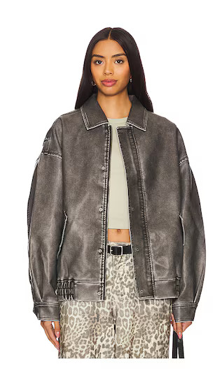 Kenny Bomber Jacket in Slate | Revolve Clothing (Global)