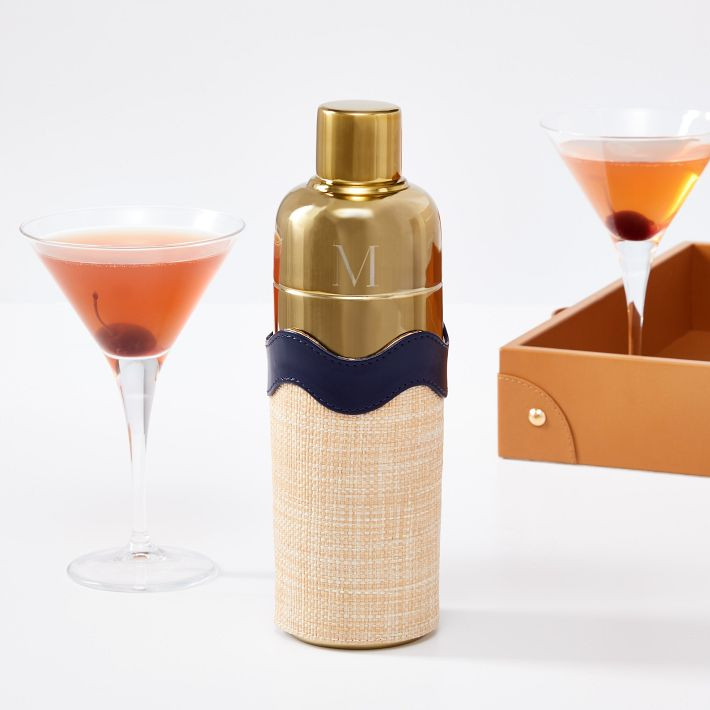Raffia Wave Cocktail Shaker | Mark and Graham