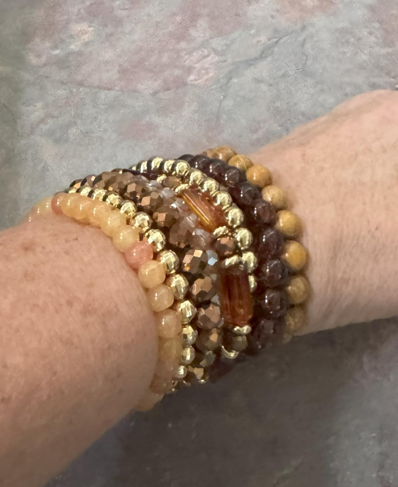GOOJIDS Surfer Heishi Clay Bead Bracelets for Women Bohemian Stackable Gold Plated Beaded Stretch... | Amazon (US)