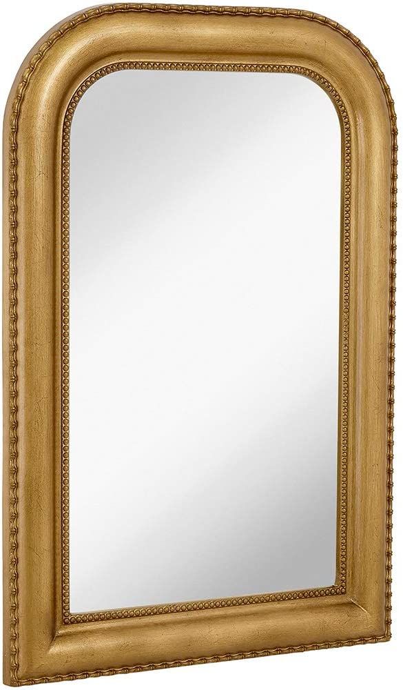 Hamilton Hills 36" x 24" Classic Gold Framed Polished Glass Top Round Corner Mirror | Thick Arche... | Amazon (US)