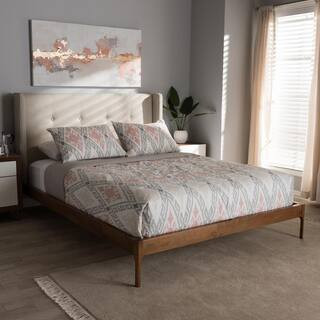 Brooklyn Light Beige King Platform Bed | The Home Depot