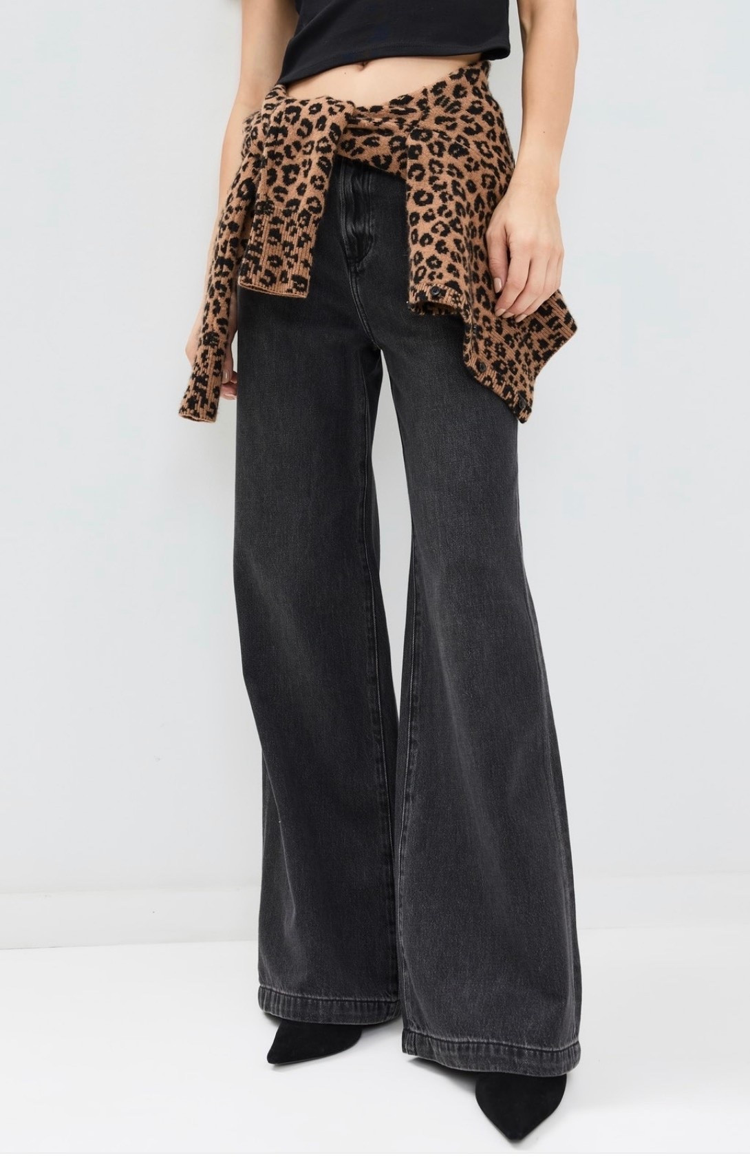Wear with everything black wide leg jeans