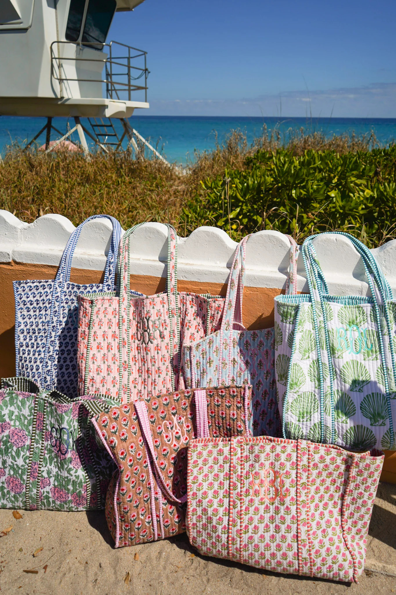 Quilted Block-Print Tote Bag | KenzKustomz