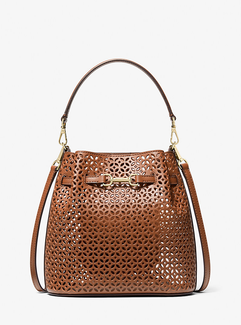 Carson Small Floral Laser Cut Bucket Crossbody Bag | Michael Kors US