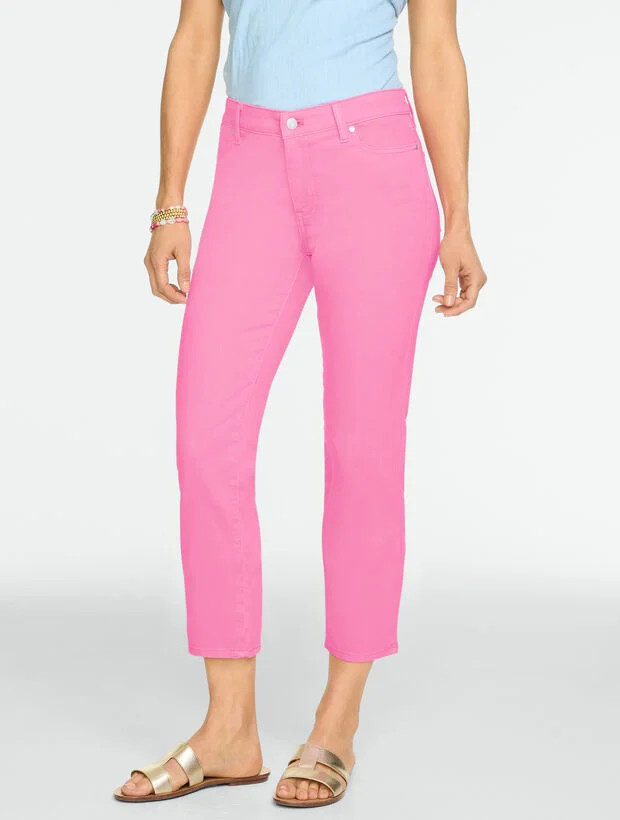 Straight Crop Lightweight Jeans - Solids | Talbots