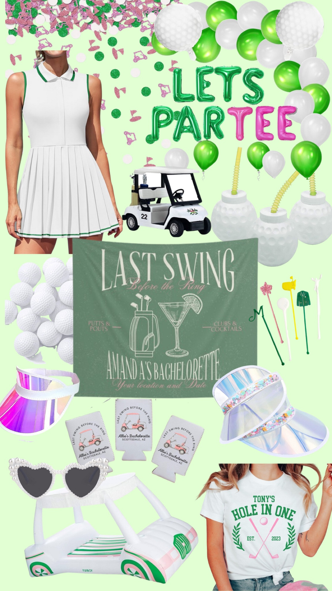 Last Swing Before the Ring bachelorette party theme! Perfect for the golf loving bride! All the outfits and decor you need.

#LTKParties #LTKWedding #LTKActive