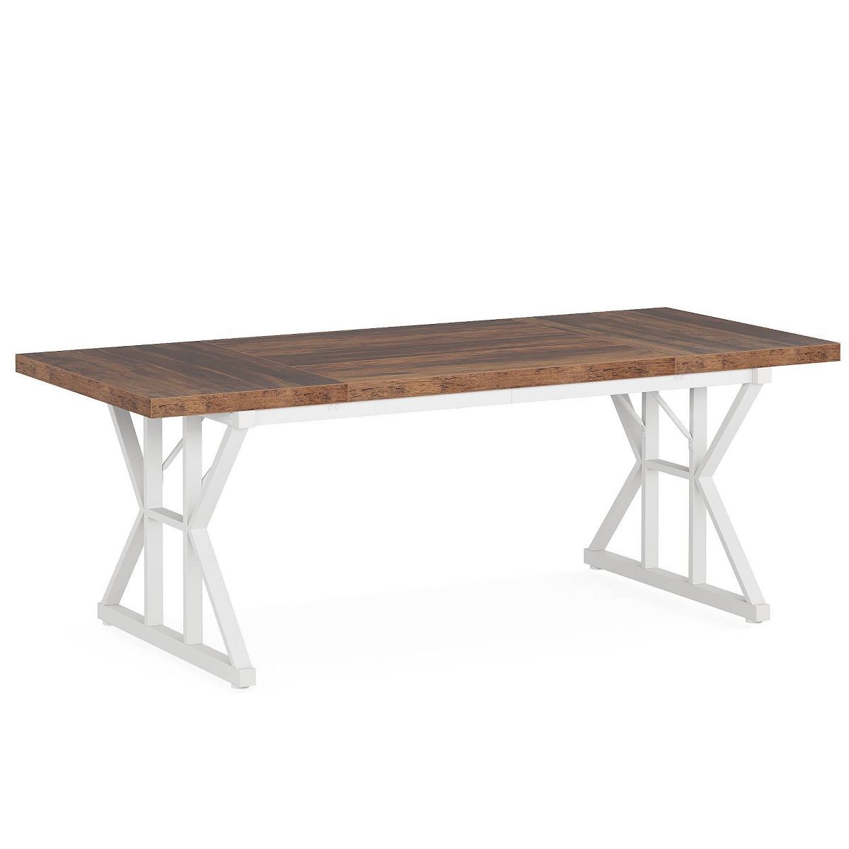 Tribesigns 70.8-inch Farmhouse Dining Table for 6 People, Rectangular Wood Kitchen Table with Hea... | Target