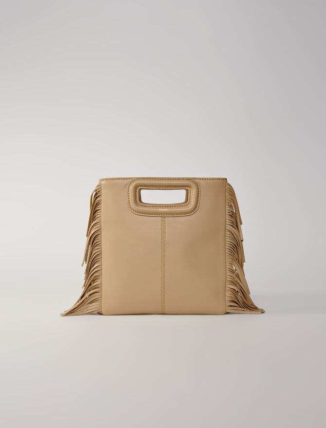 Smooth leather M bag with fringing | Maje US