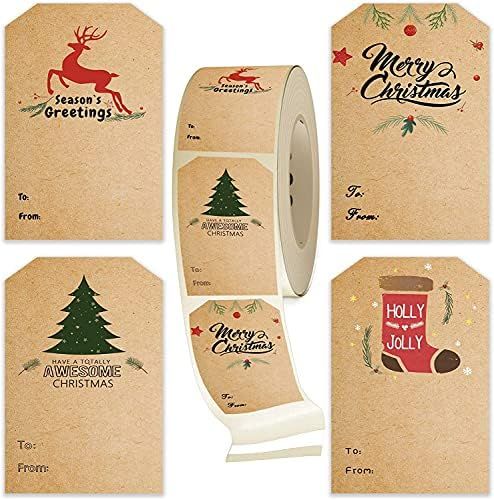 Self Adhesive Gift Tag Stickers -Christmas Gift Tags- Decorative Stickers for Holiday Presents & ... | Amazon (US)