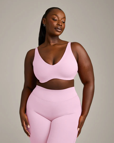 SoftMotion™ Scoop Back Bralette with Gray Logo 
 Chalk Pink | Oner Active (UK / US)