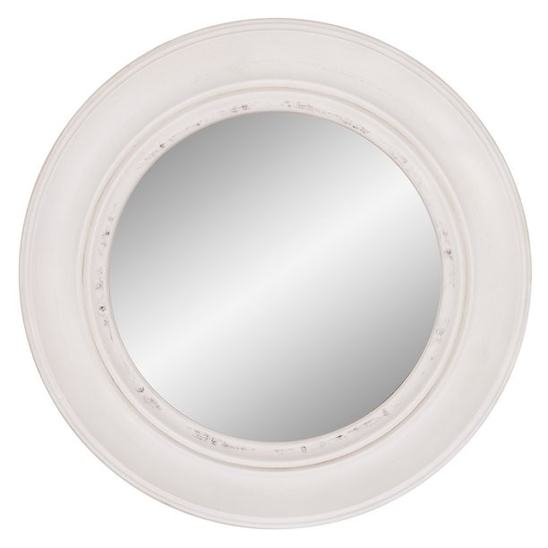 Patton Wall Decor 30" Distressed White Round Port Hole Wall Accent Mirror - Walmart.com | Walmart (US)