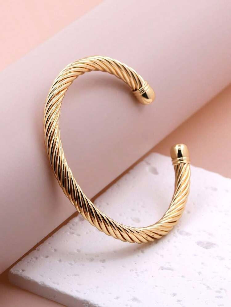 Gold Color Bracelet Chain For Women Classic Rust Proof Fashion New Design Bohemian Simple Steel Wire Rope Bangle Gift | SHEIN