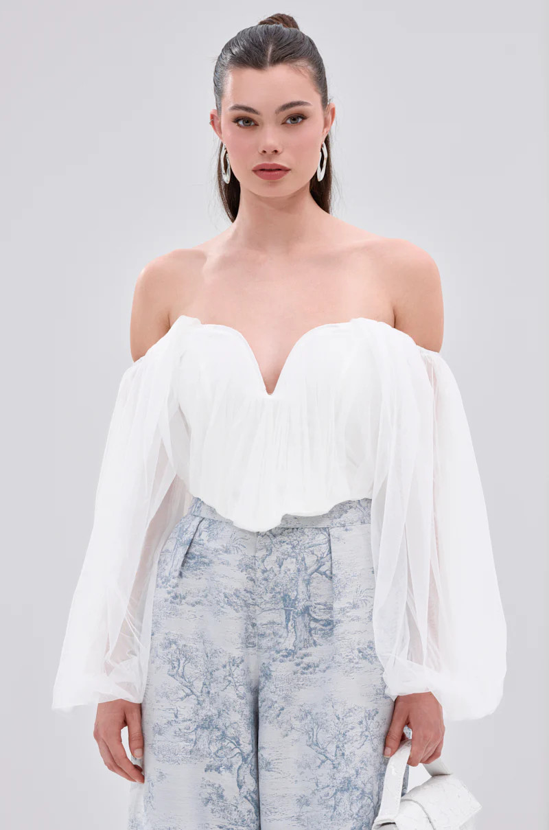FLY WITH ME CORSET TOP IN WHITE | AKIRA