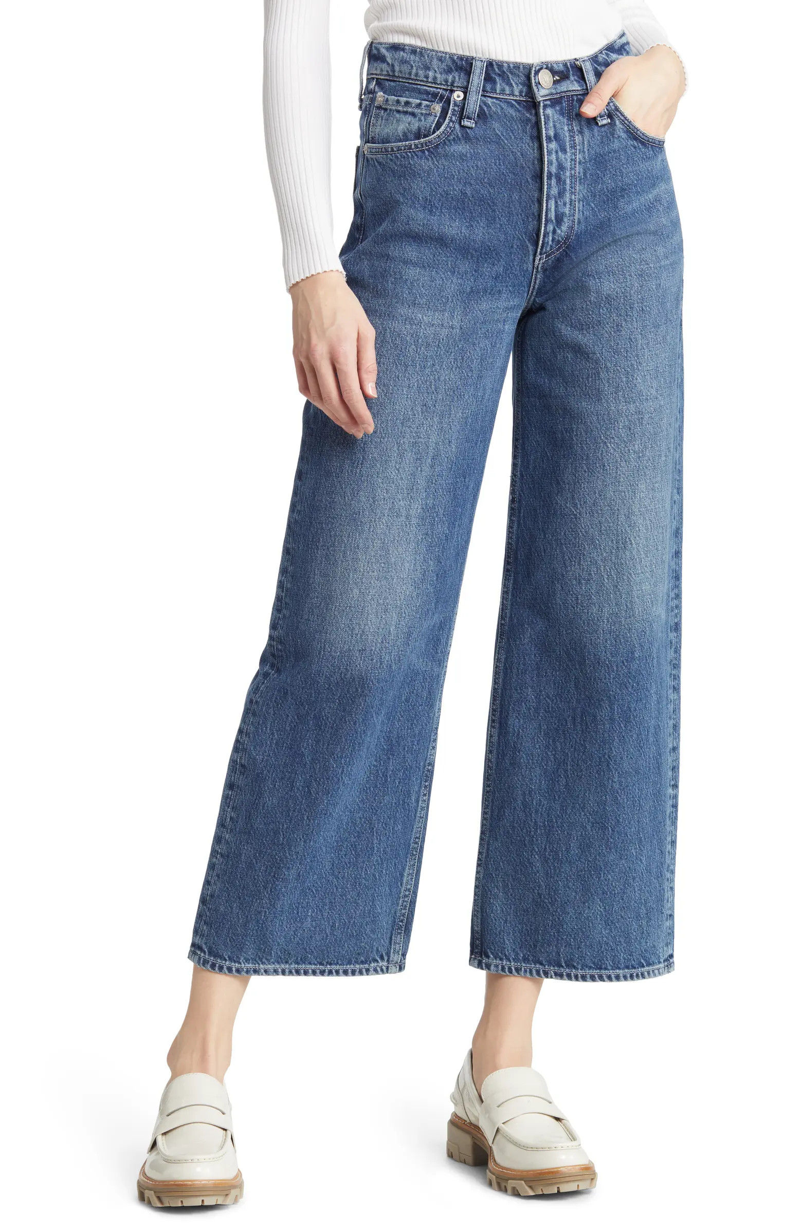 rag & bone Andi High Waist Wide Leg Ankle Jeans | Nordstrom | Nordstrom