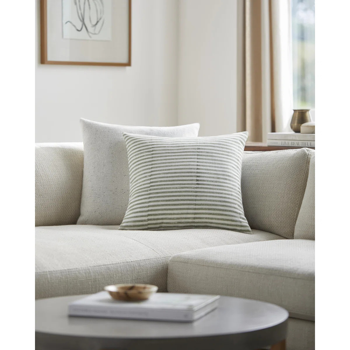 Elanie Linen Blend Throw Square Pillow | Wayfair North America