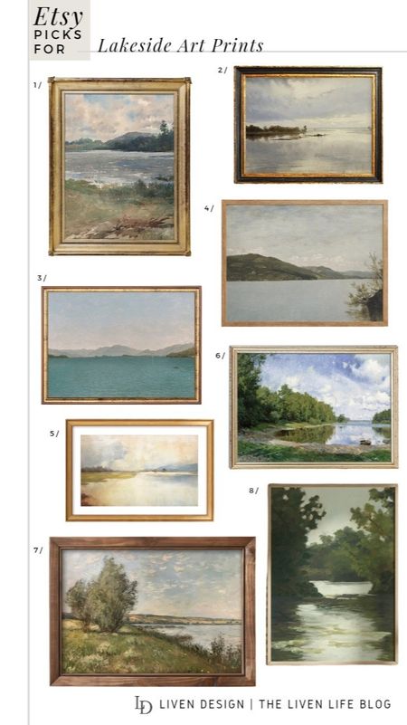 Etsy art print. Lakeside painting print. Vintage lake painting. Lake landscape painting print.  Home decor. Summer lake scene art. 

#LTKSeasonal #LTKHome #LTKFindsUnder50