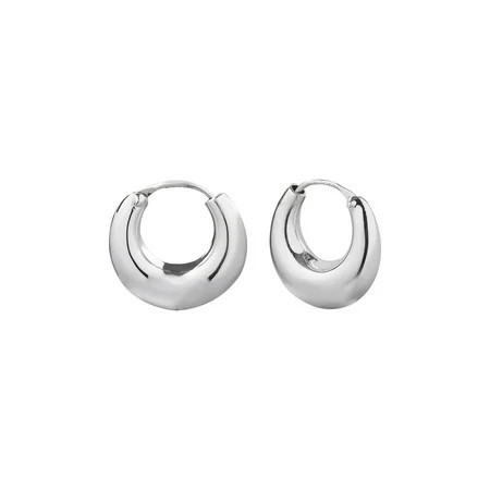 Thick 925 Sterling Silver Hoop Earrings | Walmart (US)