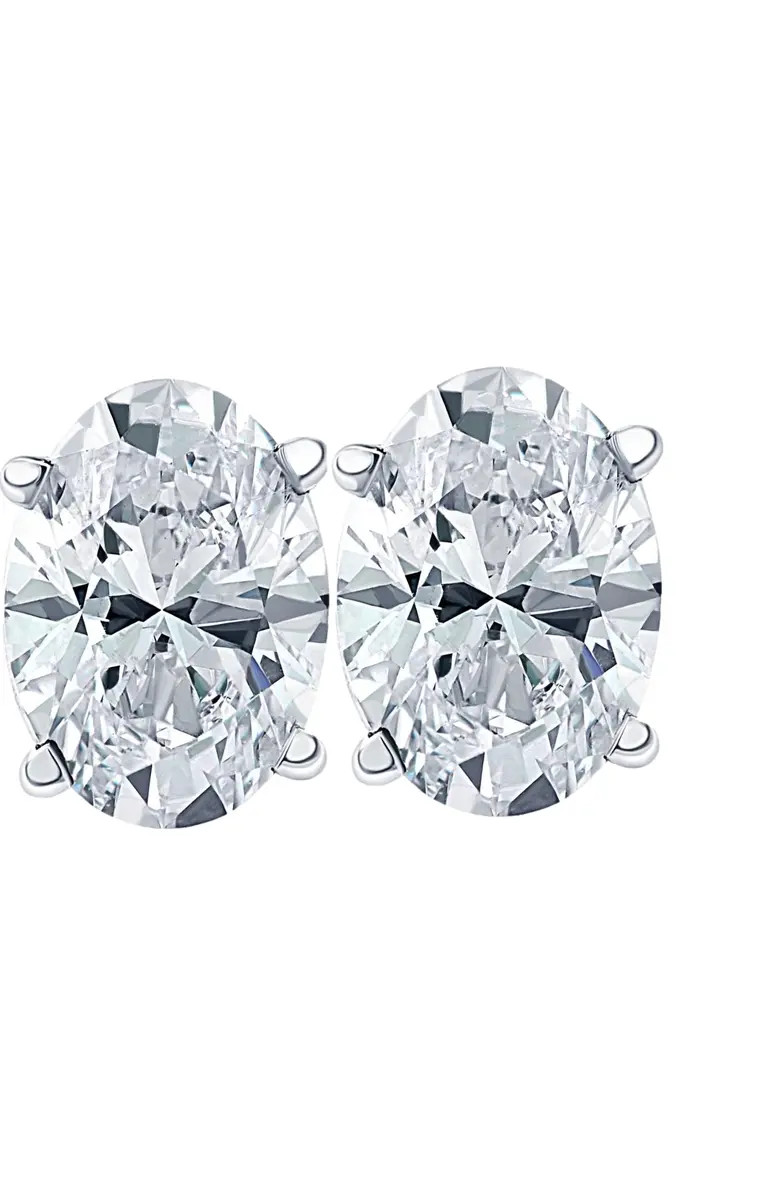 2 Ct Lab Grown Oval Diamond Studs 14k Gold Earrings | Nordstrom