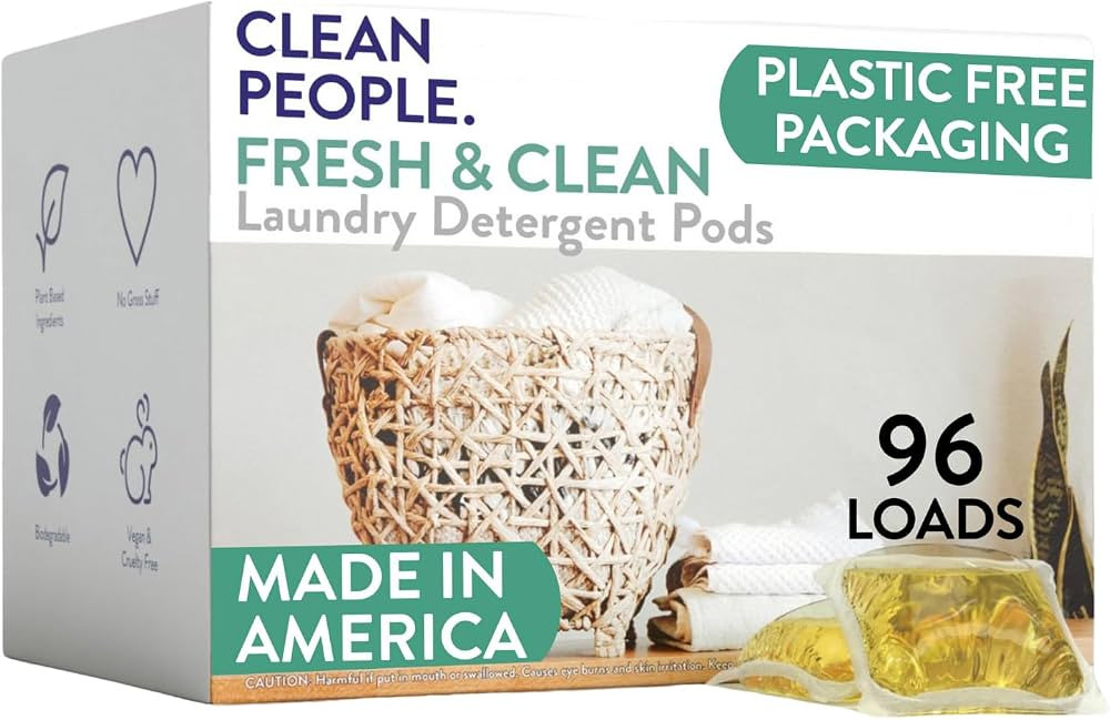 Clean People Laundry Detergent Pods - Recyclable Packaging, Hypoallergenic, Stain Fighting - Ultr... | Amazon (US)