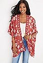 Border Floral Print Ruana | Maurices