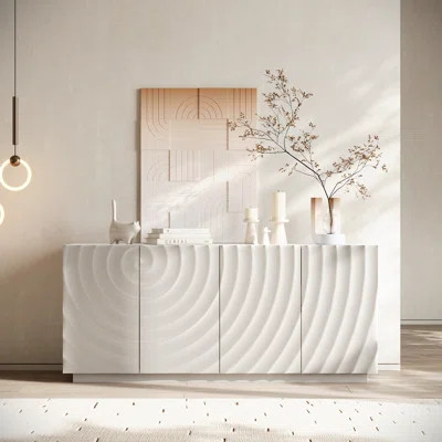 Buffet Cabinet with Storage ,4 Doors Modern Accent Storage Sideboard,Luxurious Floor Cabinet Buffet with Freestanding Anti Dumping for Kitchen, Living | Wayfair North America