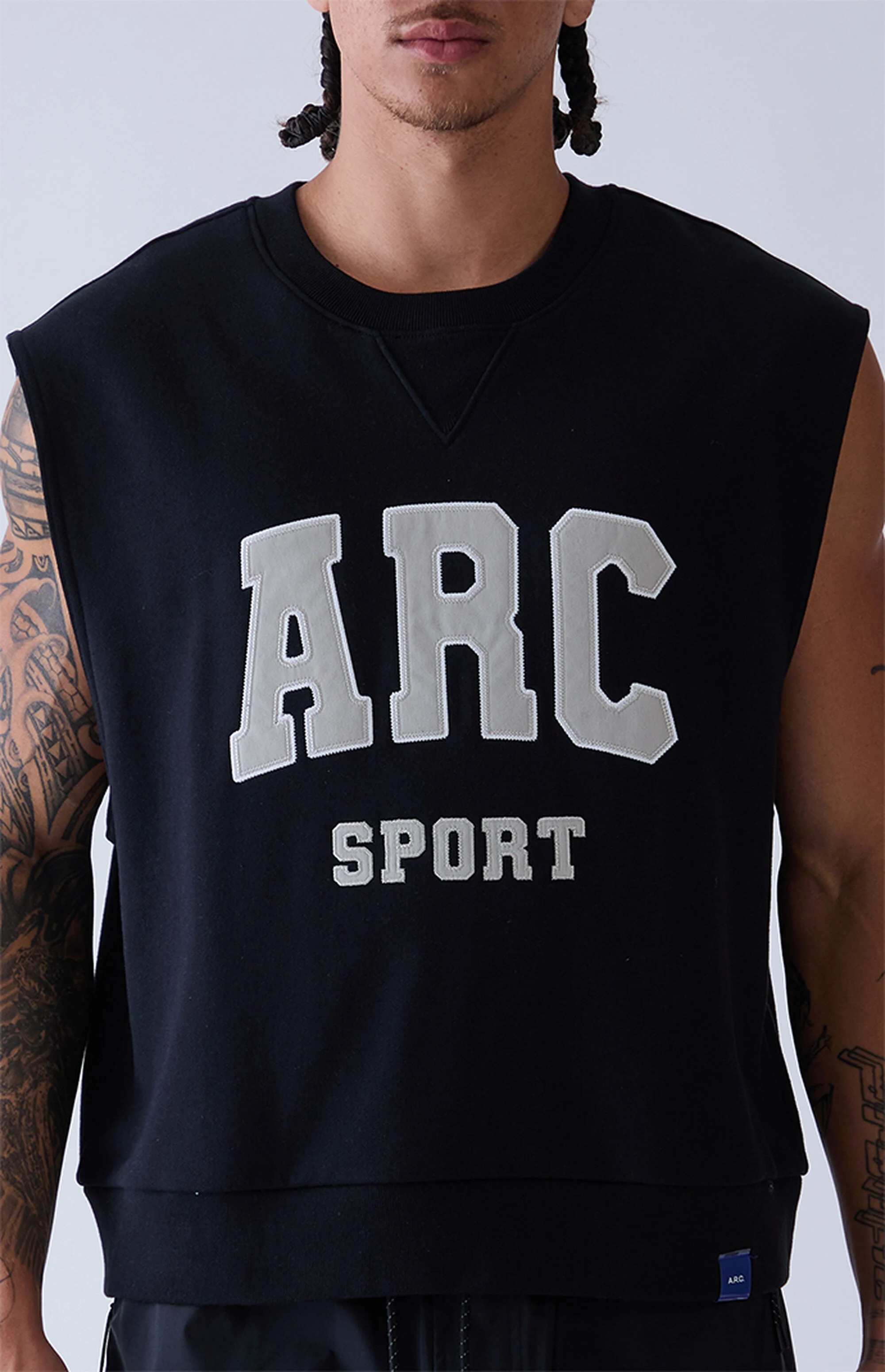 A.R.C. Black Sport Cut Off Muscle Crew Neck Sweatshirt | PacSun
