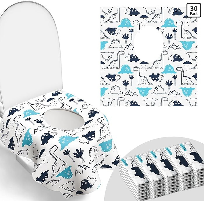 30 Pack Toilet Seat Covers Disposable, Large Waterproof Potty Covers for Toddlers, Kids, and Adul... | Amazon (US)