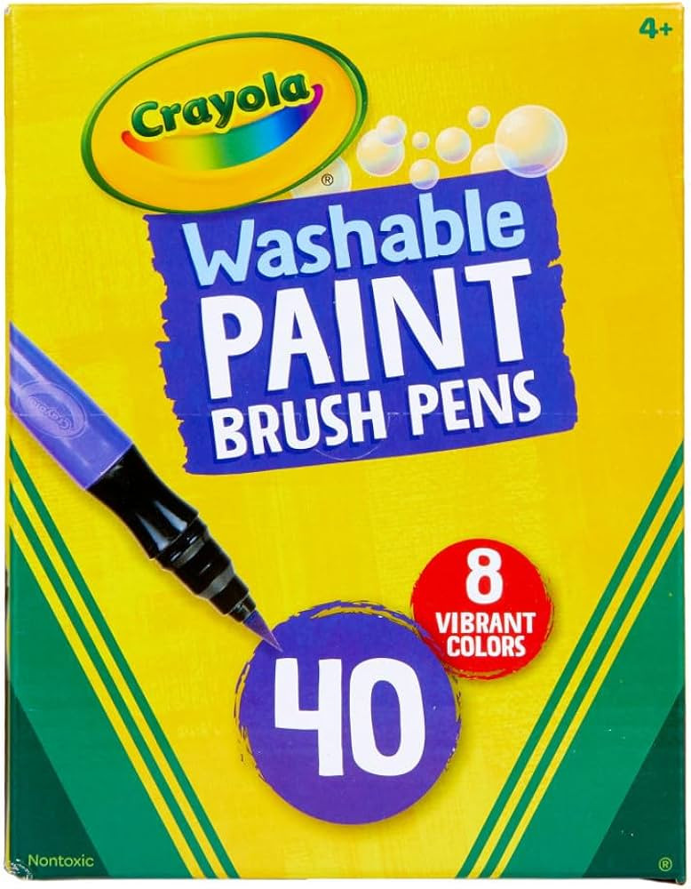 Crayola No-Drip Paint Brush Pens, Assorted Colors Set, 40 Count, Creative Gift for Kids and Teens | Amazon (US)