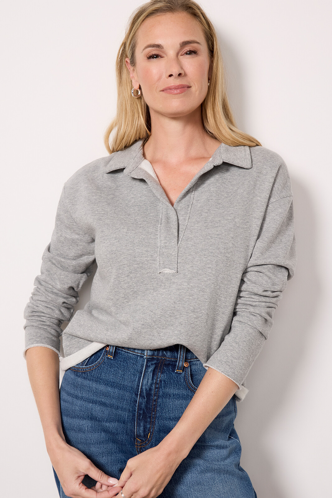 Hillary Collared Sweatshirt | Evereve