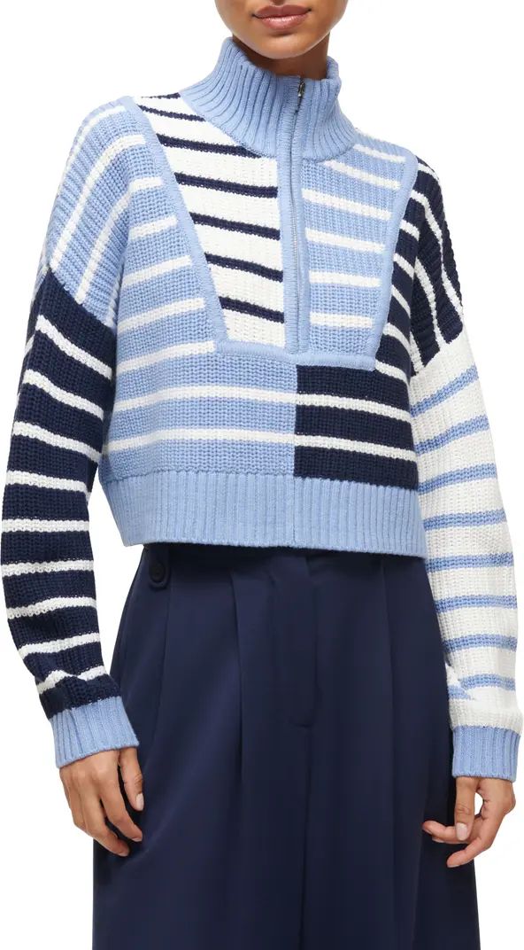 Hampton Mix Stripe Crop Cotton Blend Sweater | Nordstrom