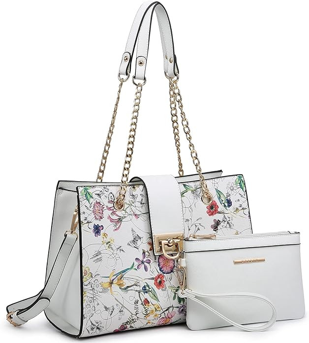 Dasein Hobo Handbag Vegan Leather Tote Chain Shoulder Purse for Women Satchel Bag With Matching C... | Amazon (US)