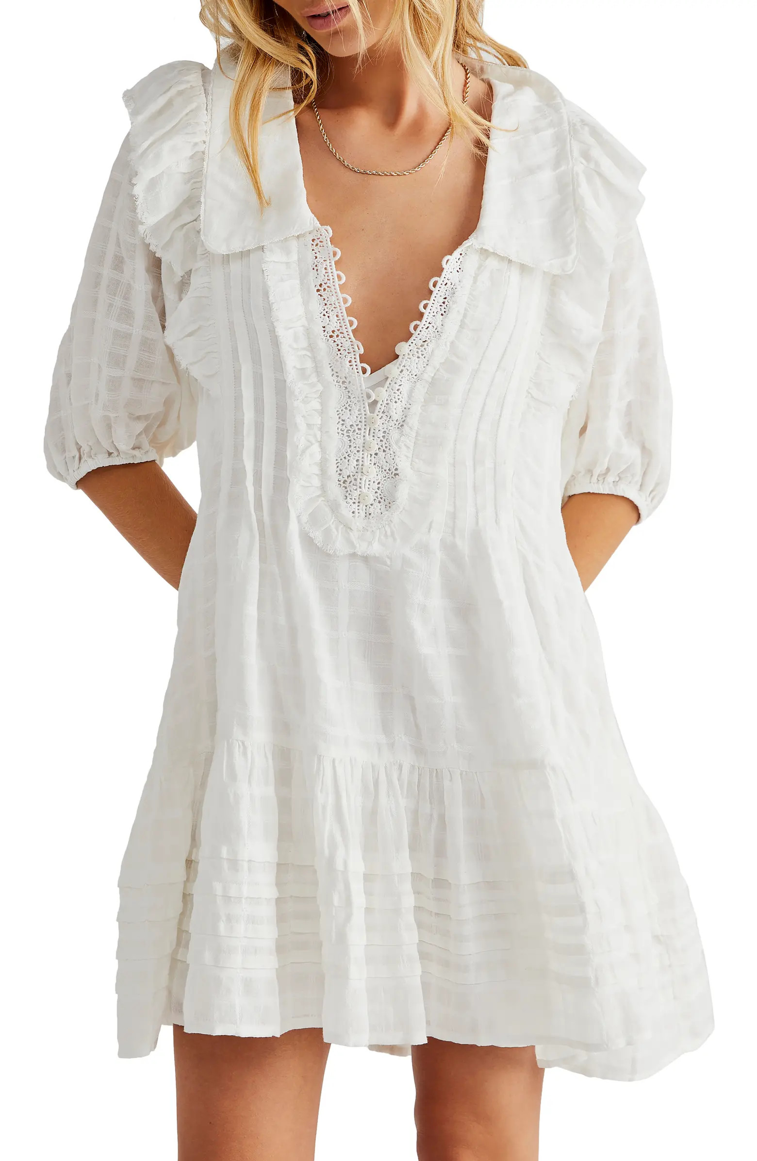 Elora Tonal Windowpane Check Minidress | Nordstrom