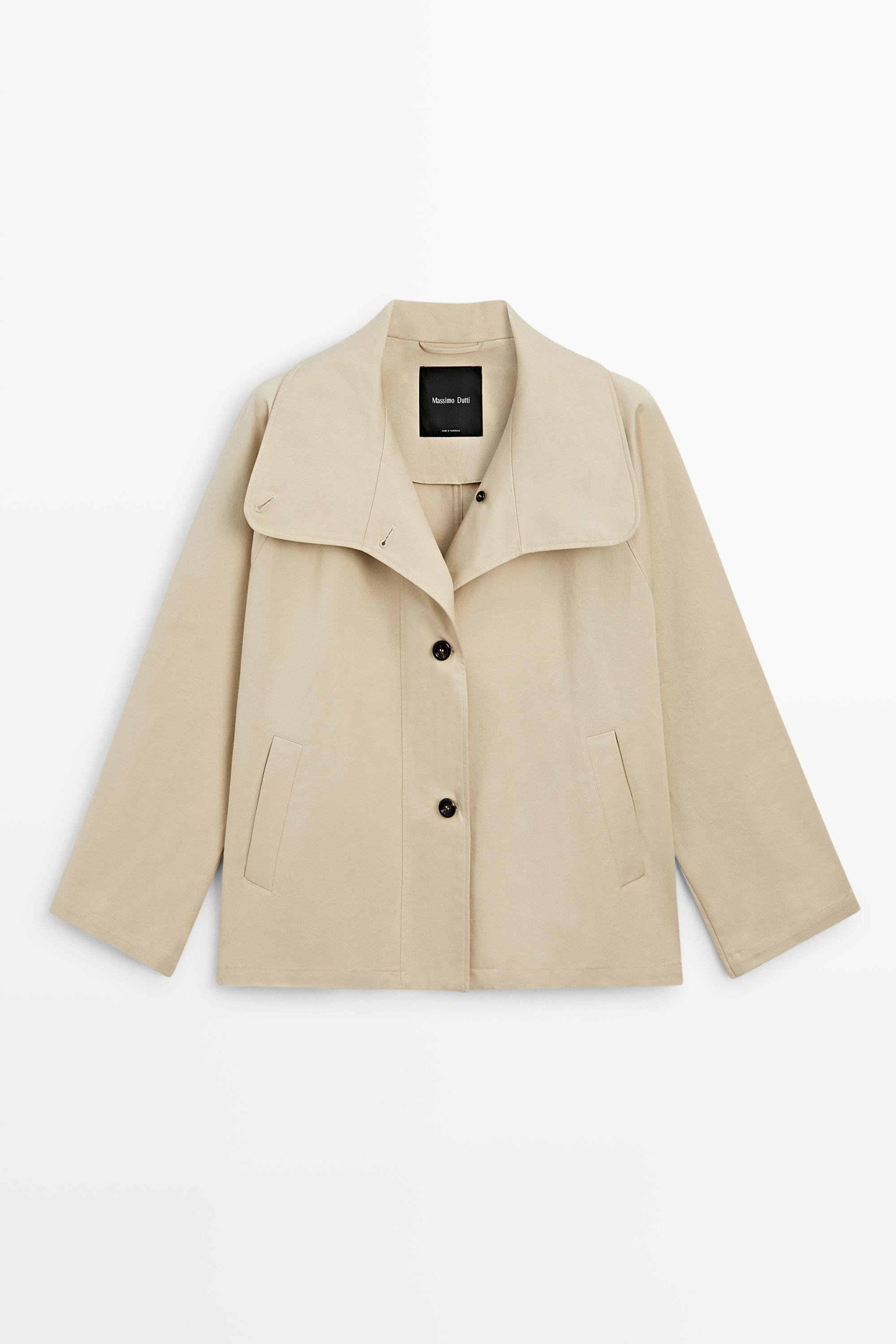 100% cotton cape jacket | Massimo Dutti UK