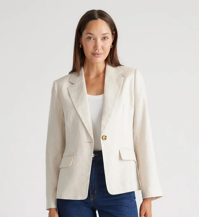 100% European Linen Structured Blazer | Quince