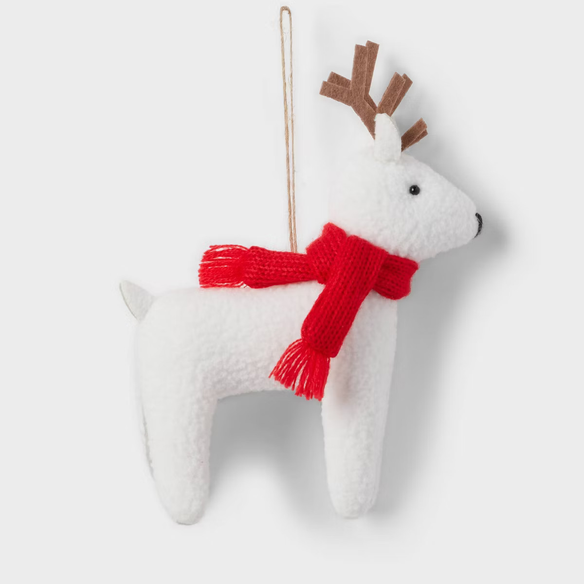 Faux Shearling Deer with Scarf Christmas Tree Ornament - Wondershop™ | Target