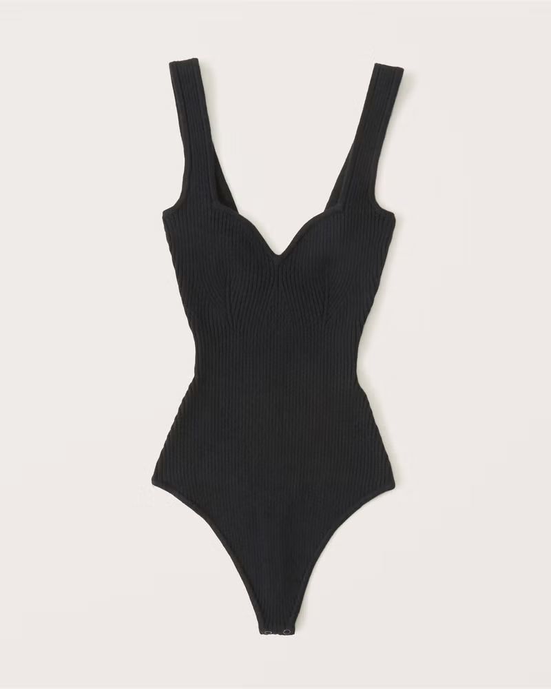 Women's Elevated Knit Sweetheart Bodysuit | Women's Tops | Abercrombie.com | Abercrombie & Fitch (US)