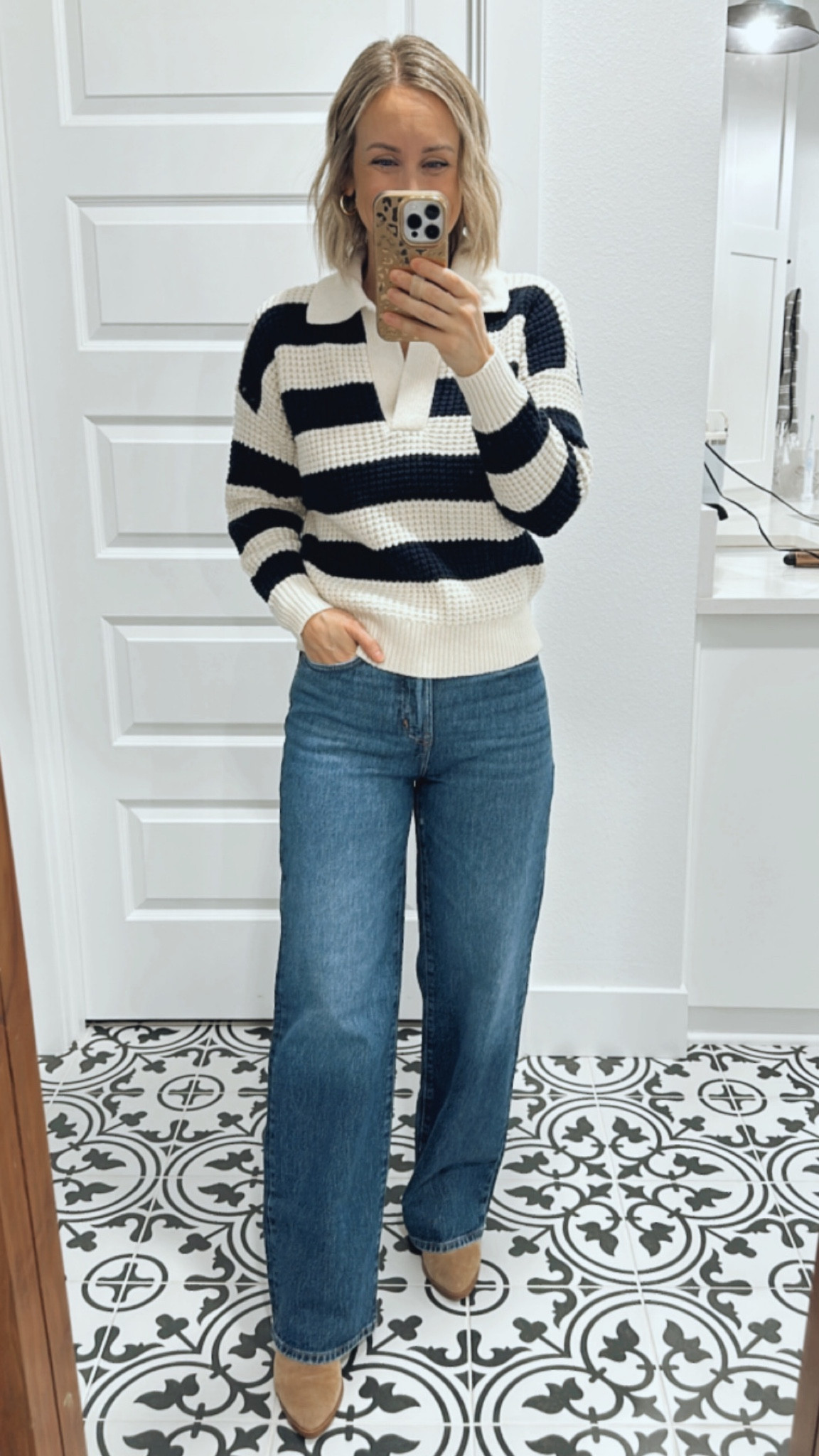 I’ve been eyeing this sweater for awhile and it finally went on sale! Love it & runs true to size. The jeans are a 26 regular length and they are a little long so I have to wear them in heels (they come in short length as well). 

#LTKstyletip #LTKsalealert #LTKfindsunder100