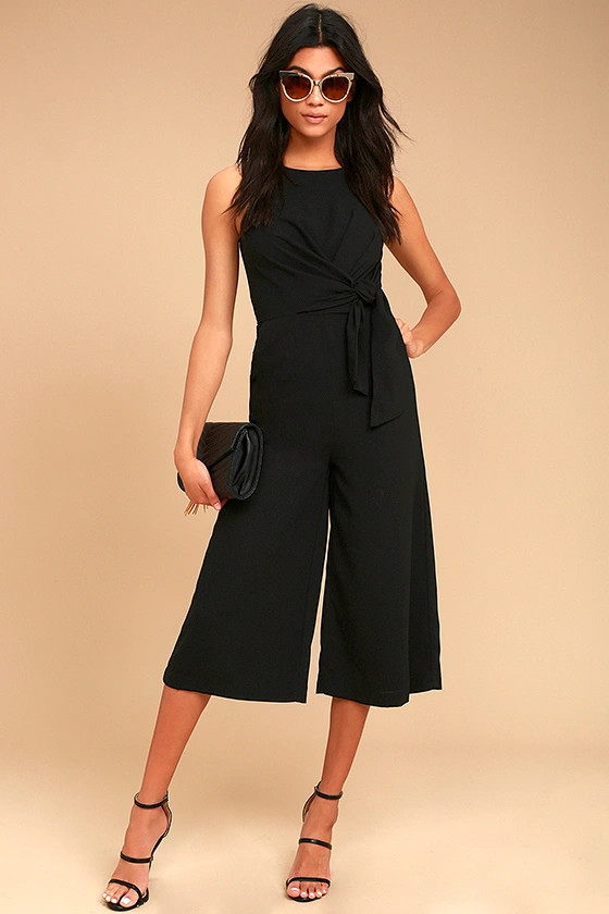 On Track Black Midi Jumpsuit | Lulus (US)
