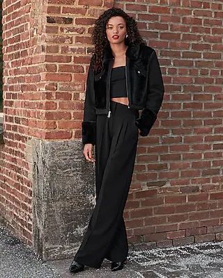 Super High Waisted Pleated Wide Leg Pant | Express