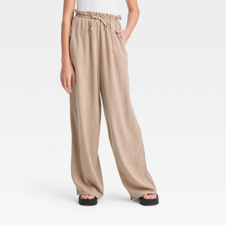 Girls' Ruffle Waist Gauze Woven Pants - art class™ | Target