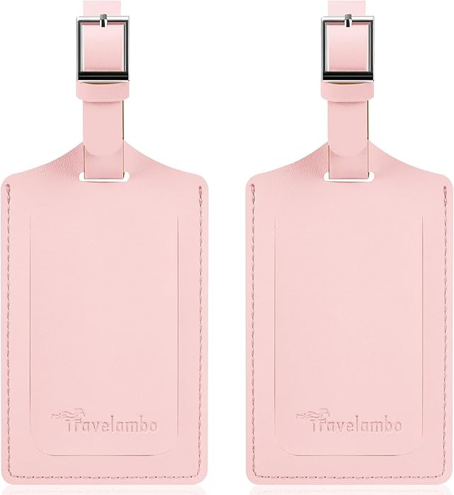 Travelambo Luggage Tags for Suitcases Faux Leather Privacy Protection 2 Pack Bag Tags Travel Acce... | Amazon (US)