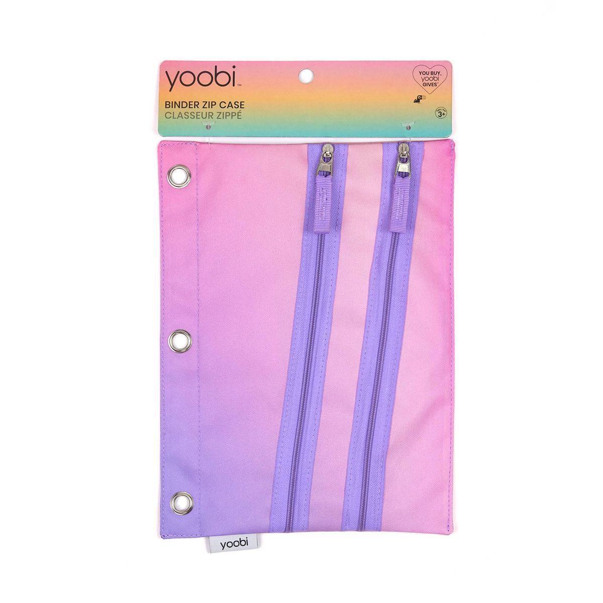 Double Zip Binder Pencil Case Purple Ombre - Yoobi™ | Target