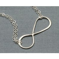 Infinity Necklace Large in Sterling Silver, Double Strand, Love, Eternity, Simple, Delicate, Figure Eight, Birthday Gift, Bridemaid | Etsy (US)