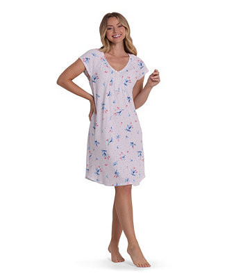 Women's Short-Sleeve Printed Short Nightgown | Macy's