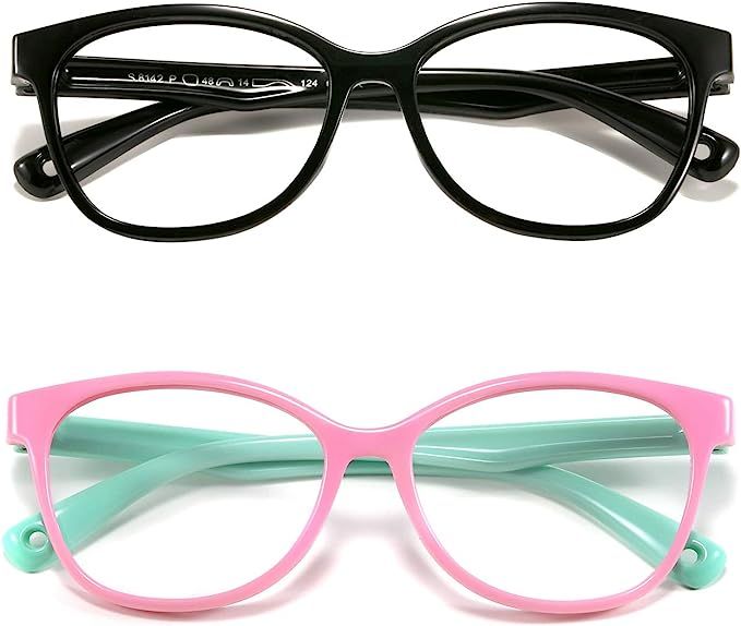 MARIDA Kids Blue Light Blocking Glasses 2 Pack Flexible Eyeglasses Frame UV400 Protection Compute... | Amazon (US)
